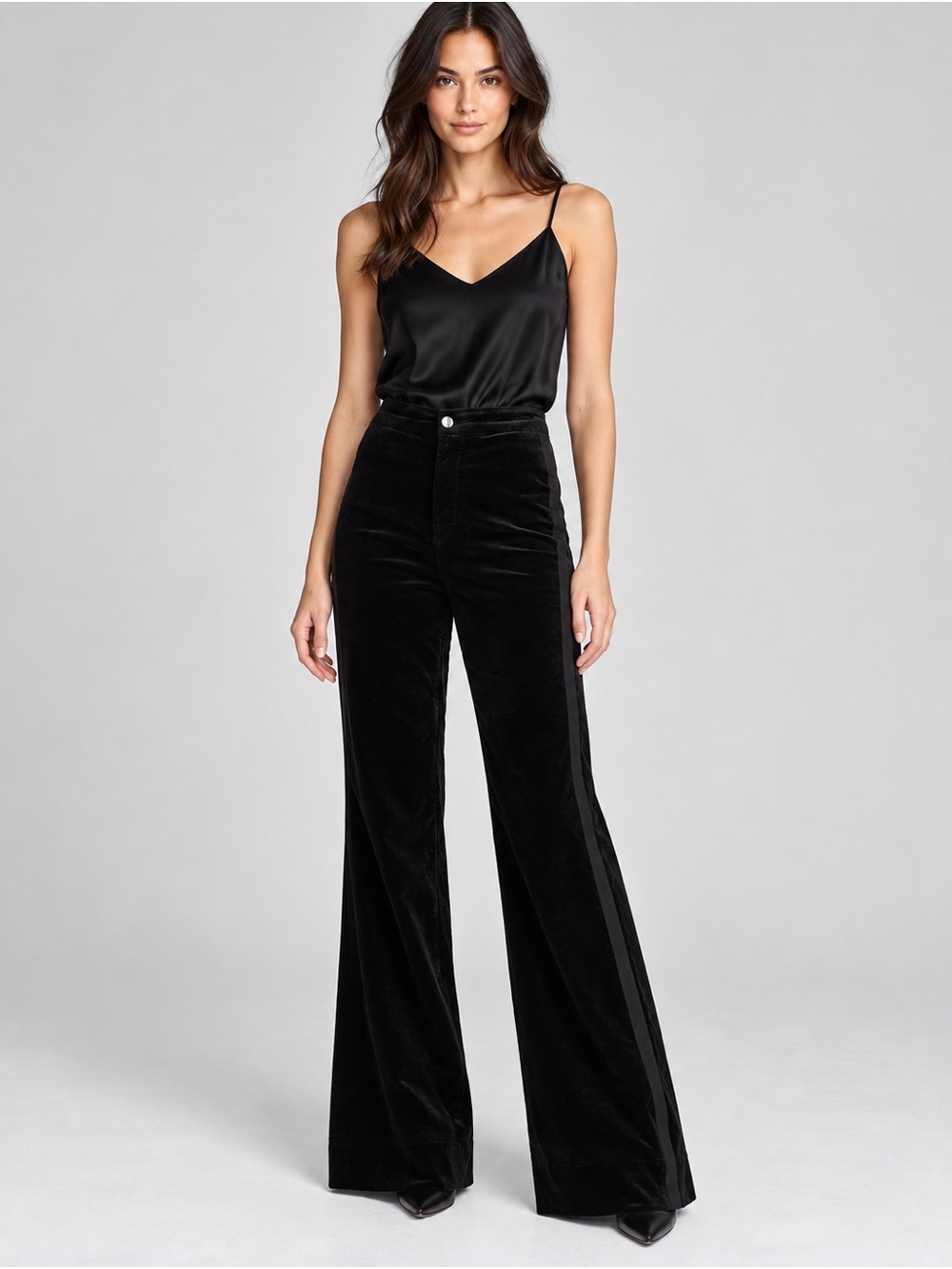 J Brand Isabella High Rise Velvet Tuxedo Stripe Pants – Size 23